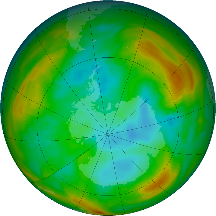 Antarctic ozone map for 28 July 1981